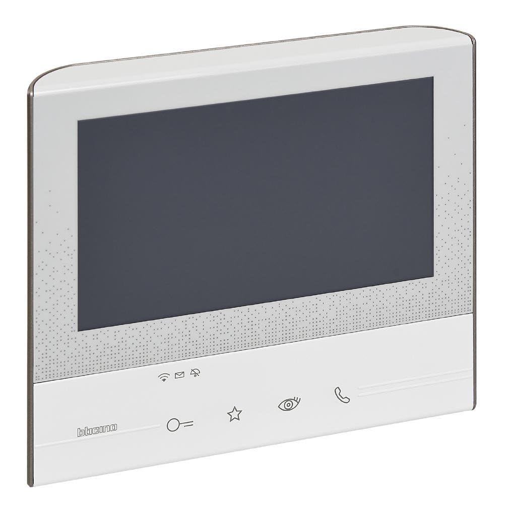 BTicino, CLASSE300 X13E Video-Innenstelle mit 7"-Touchscreen, 4 sensitiven Tasten, Smartphone-Anbind