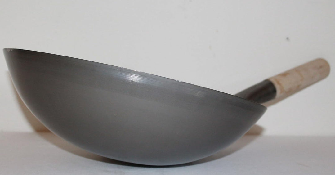 Wok ca. 35 cm Durchmesser mit rundem Boden für Gas, Gastronomie, Wokpfanne