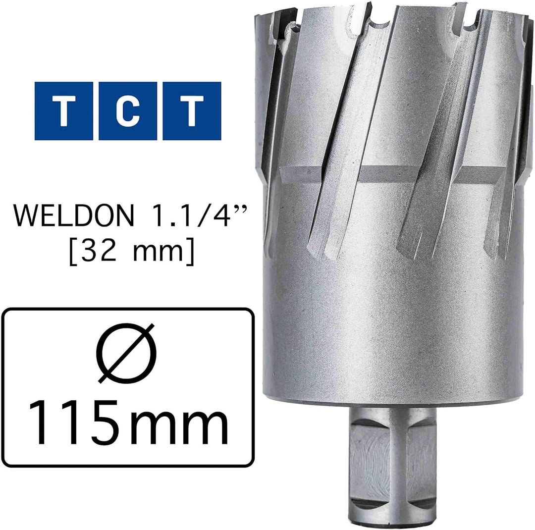 MELVER Kernbohrer TCT Weldonschaft 19mm [3/4"] Schnittiefe 55mm (115), 115