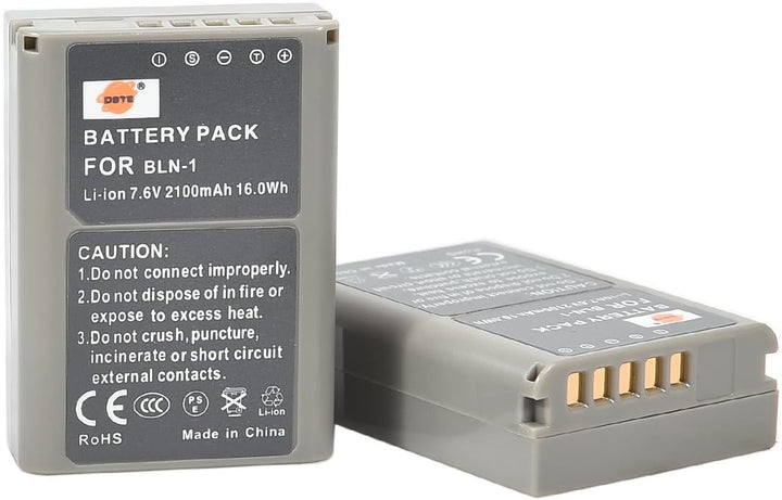 DC133E Reise Ladegerät + DSTE（2 Pack） Ersatz Batterie Kompatibel für Olympus BLN-1 E-M1 E-M5 OM-D Pe