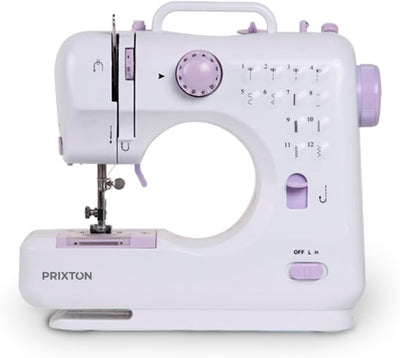 PRIXTON - P110 Tragbare Nähmaschine - Schublade für Zubehör - Integrierte Lampe - 12 Arten von Muste