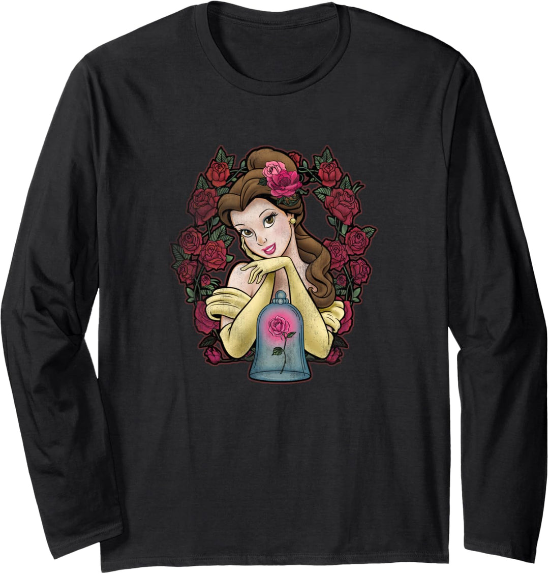 Disney Beauty And The Beast Belle Roses Langarmshirt