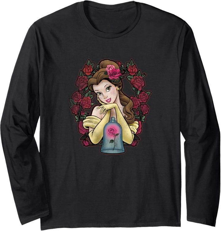 Disney Beauty And The Beast Belle Roses Langarmshirt