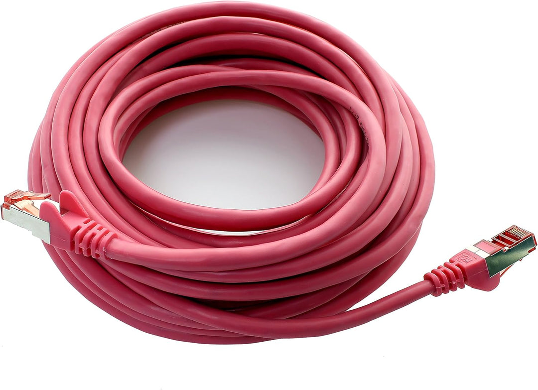 Netzwerkkabel Cat.6 50m magenta - 1 x Ethernetkabel Lankabel Cat6 Lan Netzwerk Kabel Sftp Pimf Patch