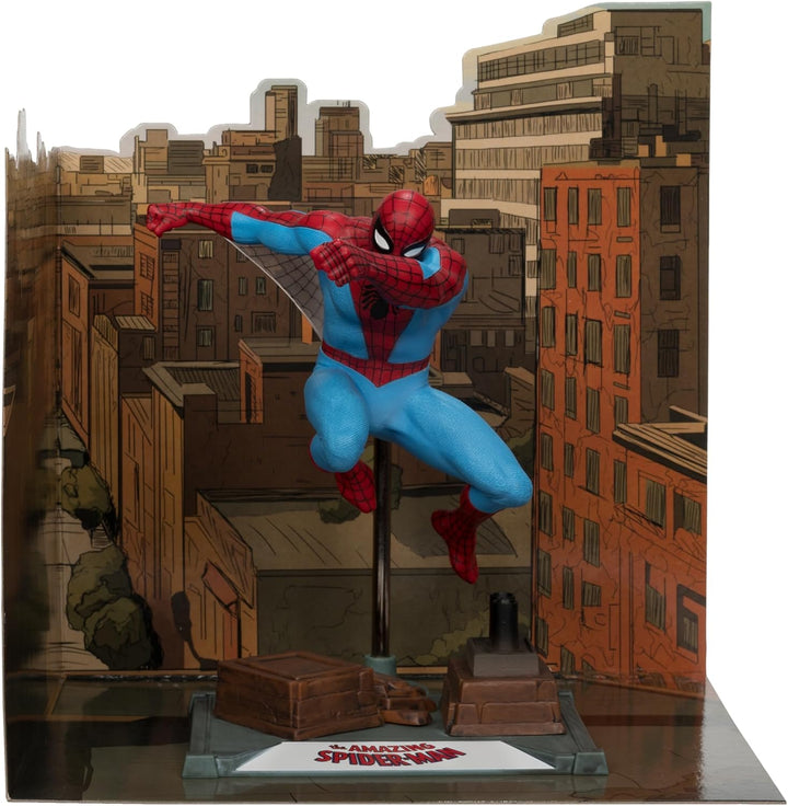 McFarlane Toys -Marvel Spider-Man Posierte Figur im Massstab 1:10 mit Szene (The Amazing Spider-Man