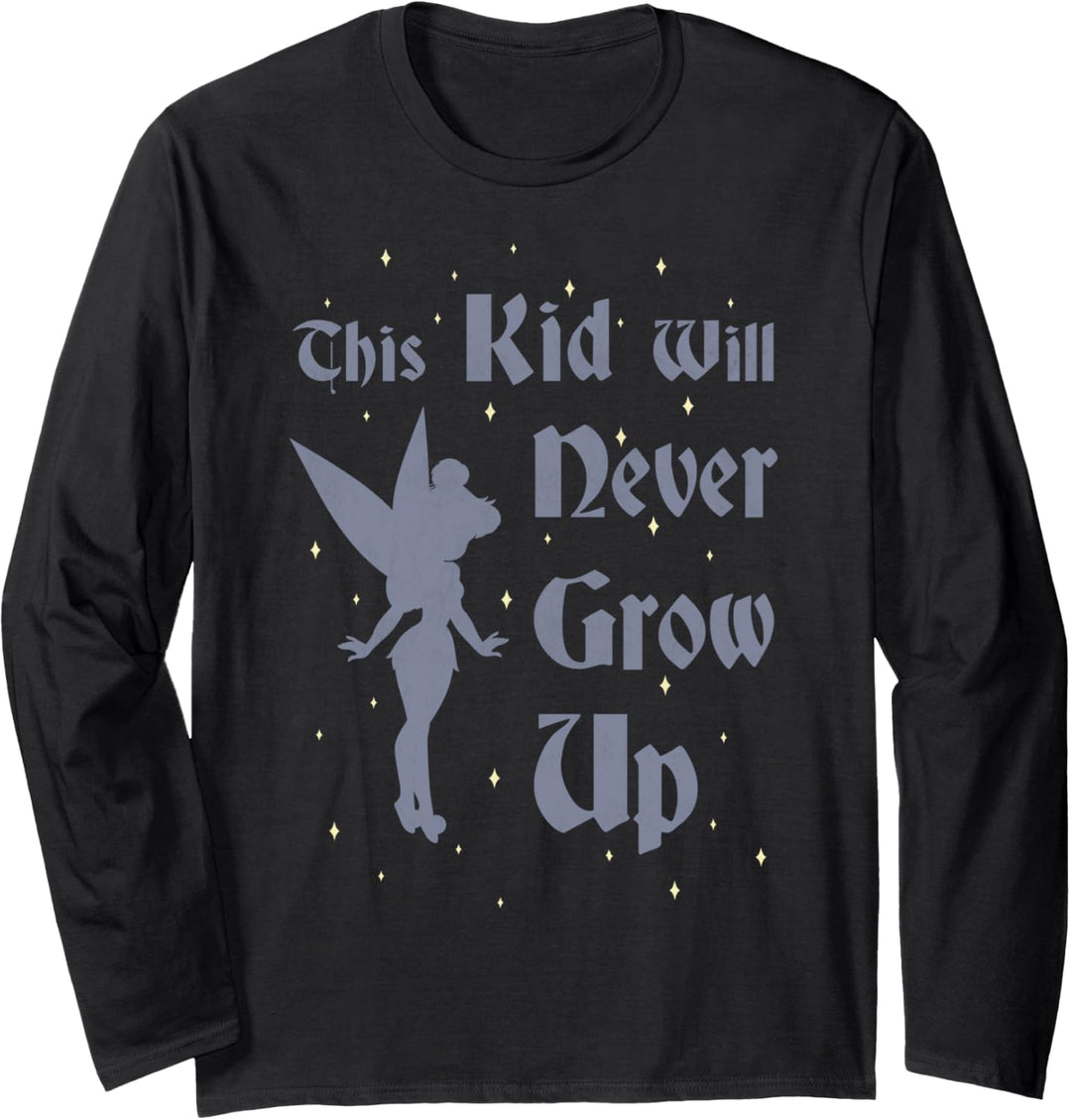 Disney Peter Pan Tinker Bell Kid Never Grow Up Silhouette Langarmshirt