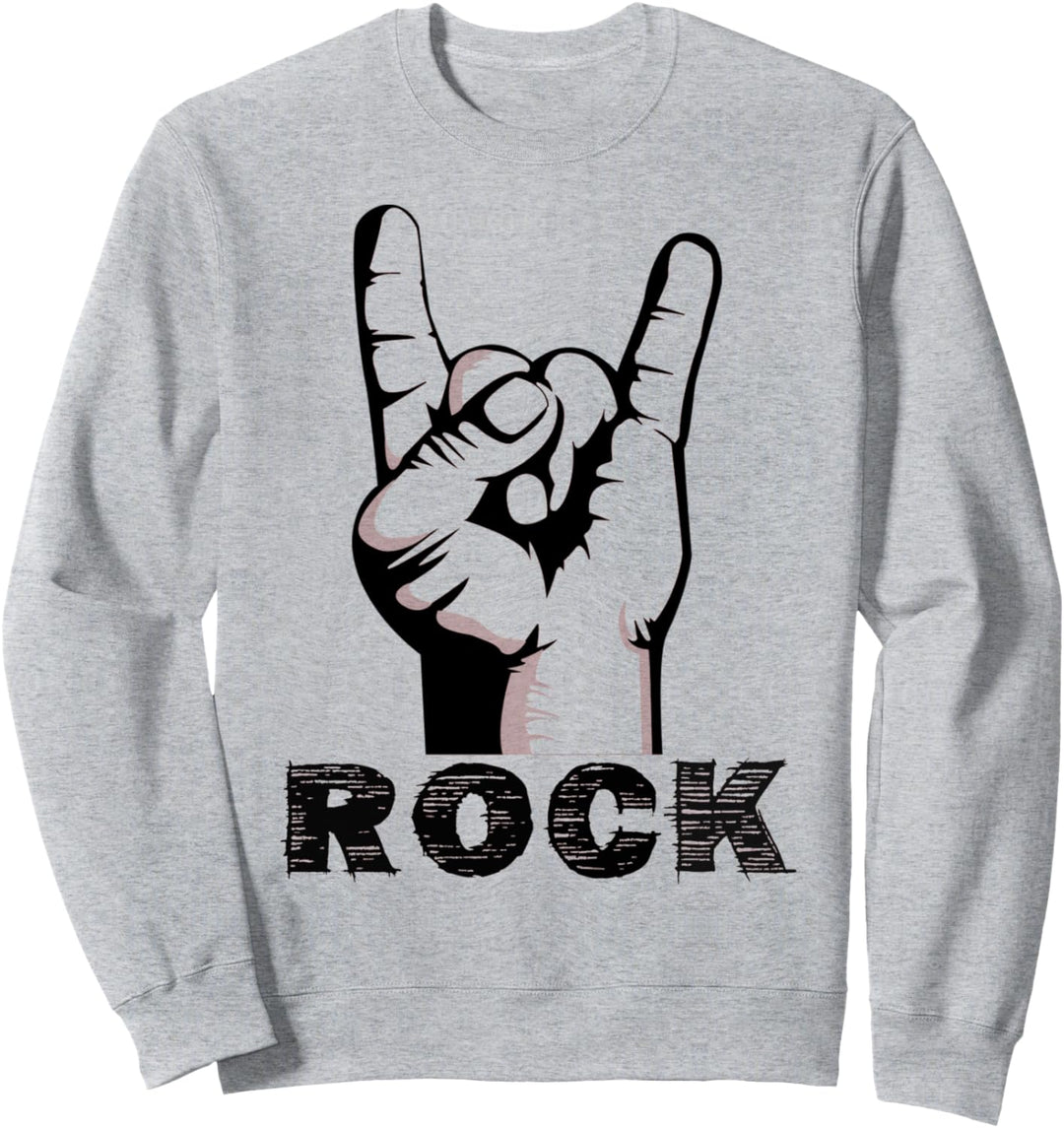 Hemd mit schwarzem Punk-Hand, Französische Gabel-Schriftzug Rock Sweatshirt