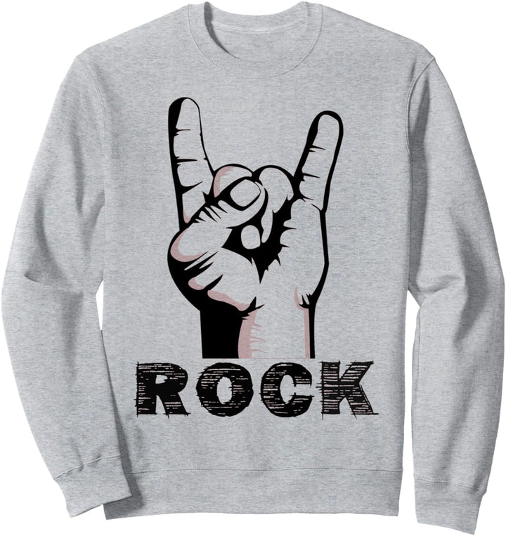 Hemd mit schwarzem Punk-Hand, Französische Gabel-Schriftzug Rock Sweatshirt