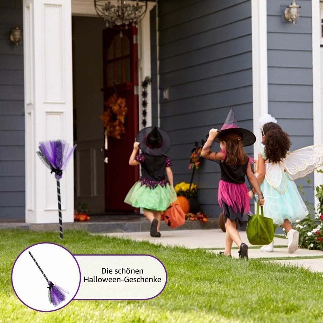 Halloween Hexenbesen Zauberstab Kostüm Besen für Mädchen Kinder Halloween Tischdeko Hexenkostüm Zaub