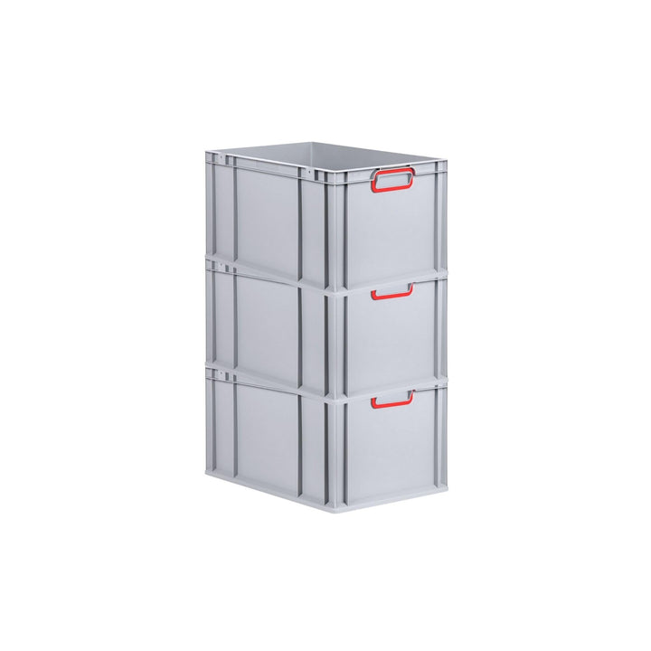 SuperSparSet 3x Eurobox NextGen Color | HxBxT 32x40x60cm | 65 Liter | Griffe rot geschlossen | Verst