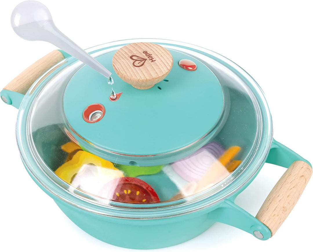 Hape Kleiner Küchenchef Dampfgarer - Küchenzubehör und Kochspielzeug, Dampfgarer mit realistischem S