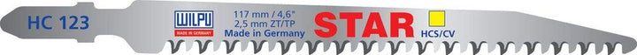 WILPU Stichsägeblatt HC 123 Star mit Einnockenschaft- / T-Schaft-Aufnahme, 5 Stück