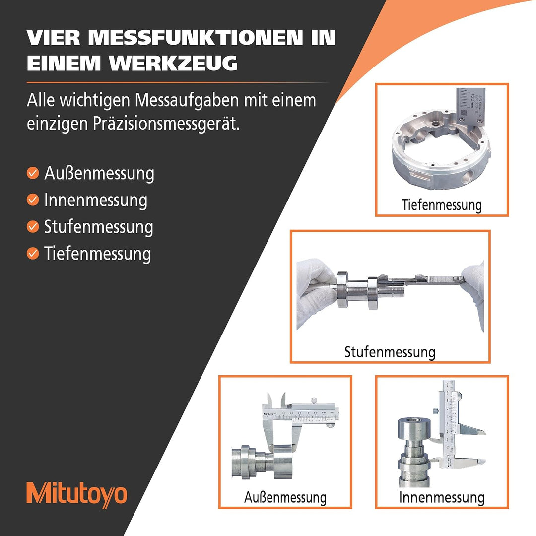 Mitutoyo Digital ABS AOS Messschieber, 0-300 mm, Tiefenmessstange, Datenausgang