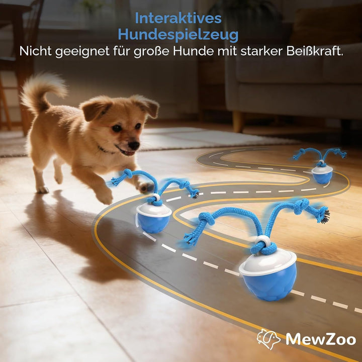 Interaktives Hundespielzeug, Interaktiver Spielball für Hunde mit Seil, gibt Vogelgeräusche von Sich