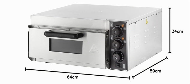 Pizzaofen 35 cm I Elektrischer Pizzaofen mit Keramikboden I Pizza Maker für 1 Pizza Ø 35 cm I Pizza
