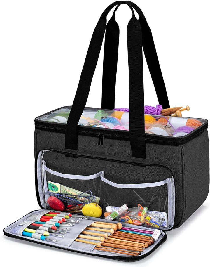 Yarwo Tasche für Garnaufbewahrung, Stricktasche zur Aufbewahrung von Wolle, Handarbeitstasche mit Gr