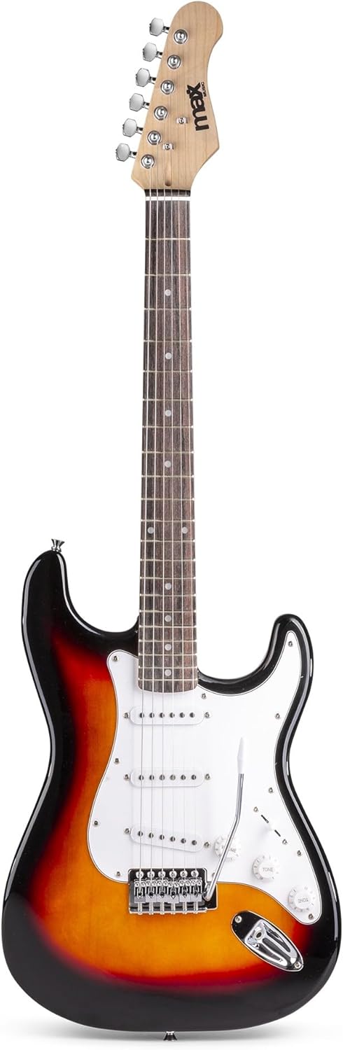 Max GigKit E Gitarre Set, E Guitar, Elektrogitarre mit Verstärker 40 Watt, Gitarrentasche, Plektrum,