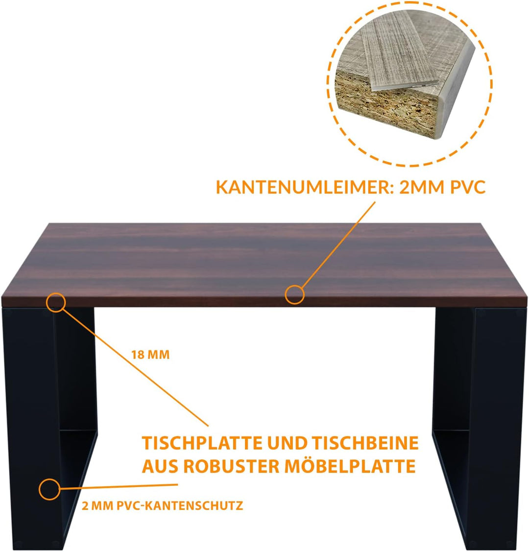 AKKE Couchtisch Wohnzimmertisch Beistelltisch Tisch Für Wohnzimmer Walnuss 100 x 60 x 55 L:100cm x B