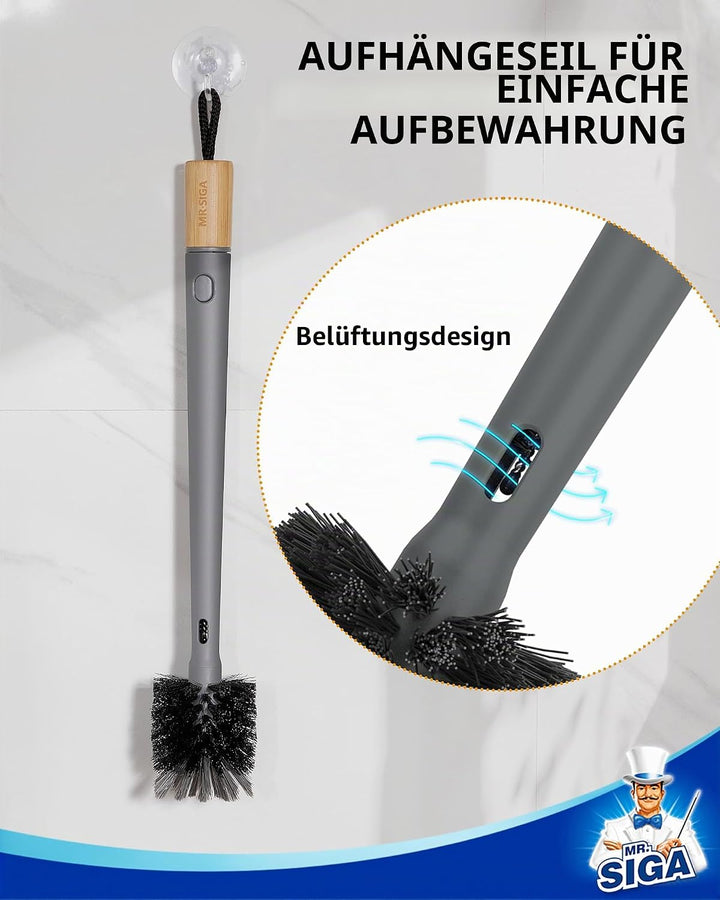MR.SIGA Wasserflaschenbürste und Strohhalmreinigungsbürste, Flaschenreinigungsbürste mit langem Stie
