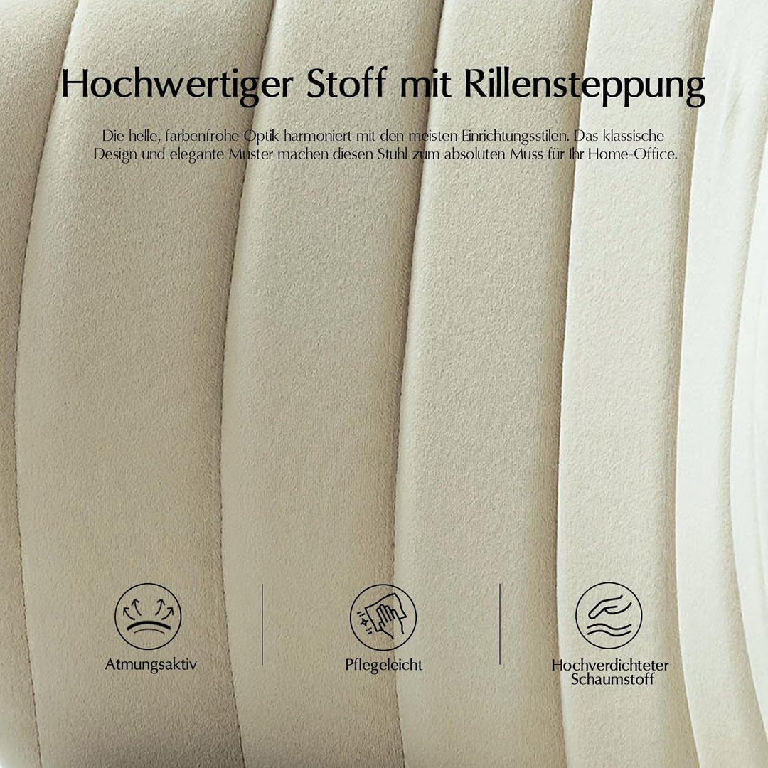 HULALA HOME Bürostuhl, Computerstuhl, Schminkstuhl aus Samt, moderner Schreibtischstuhl mit drehbare