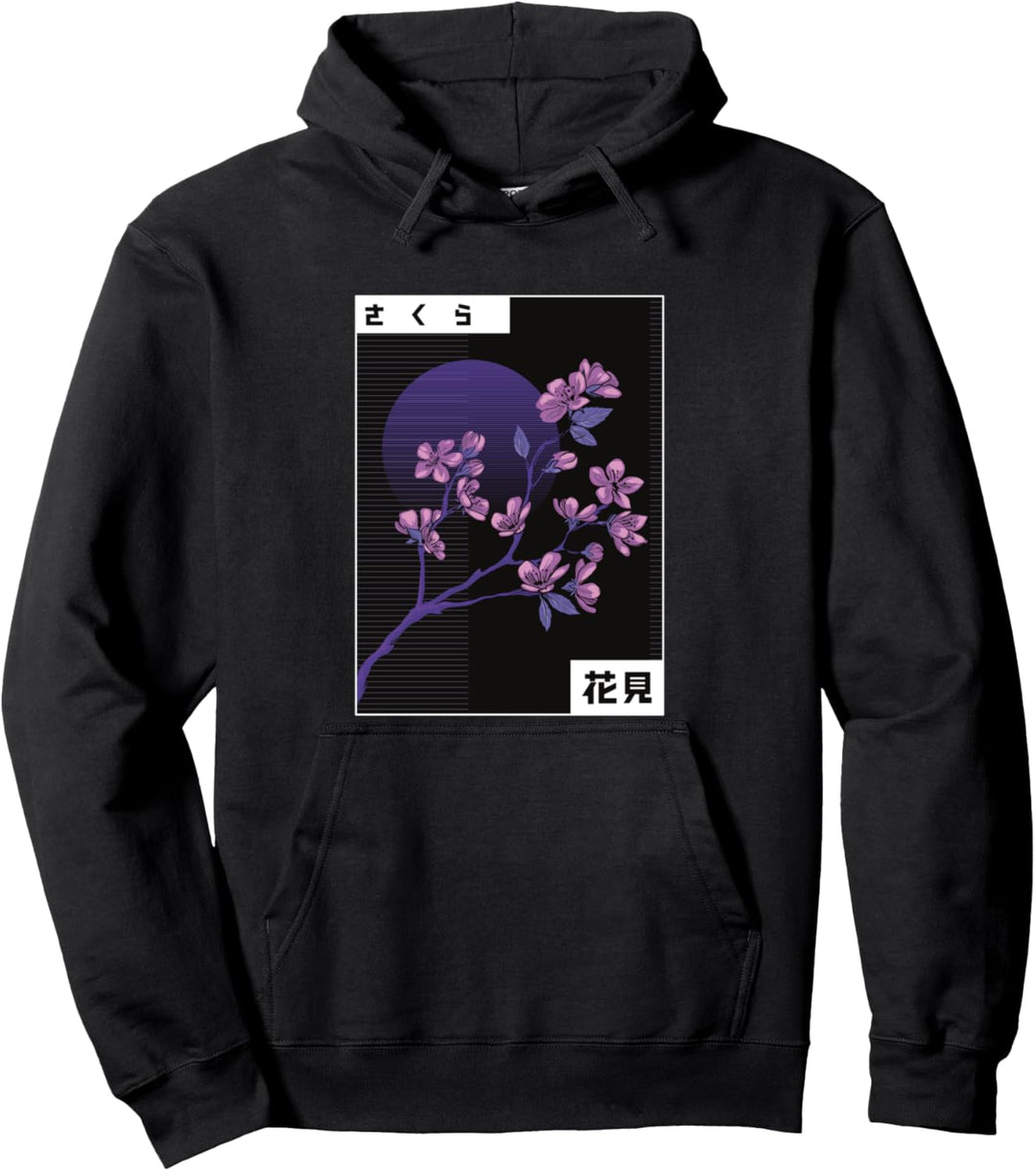 80s & 90s Vaporwave Aesthetic Cherry-Blossom Retro Japanese Pullover Hoodie