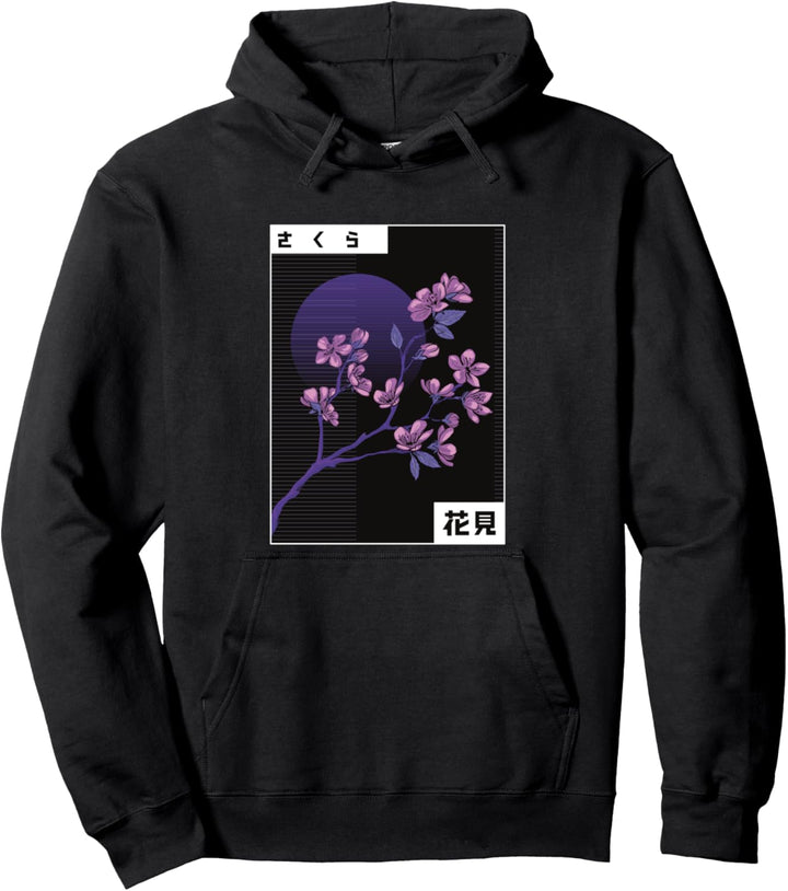 80s & 90s Vaporwave Aesthetic Cherry-Blossom Retro Japanese Pullover Hoodie