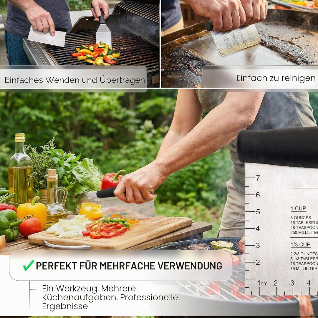 Exklusives Grillwender Set aus hochwertigem Edelstahl - BBQ Grillset in erstklassiger Qualität für H