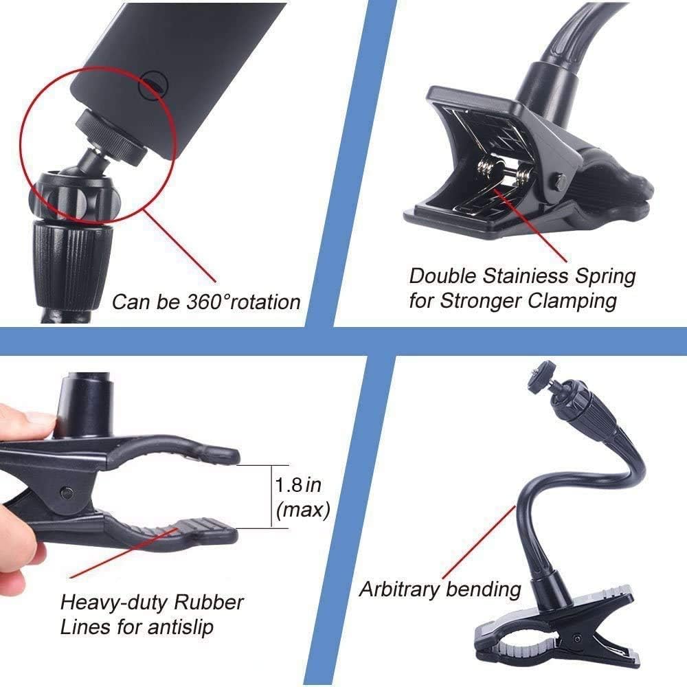 Smatree® Verstellbare Jaws Flex Klemmhalterung mit 13,4" Schwanenhals-Erweiterung für GoPro Hero 201