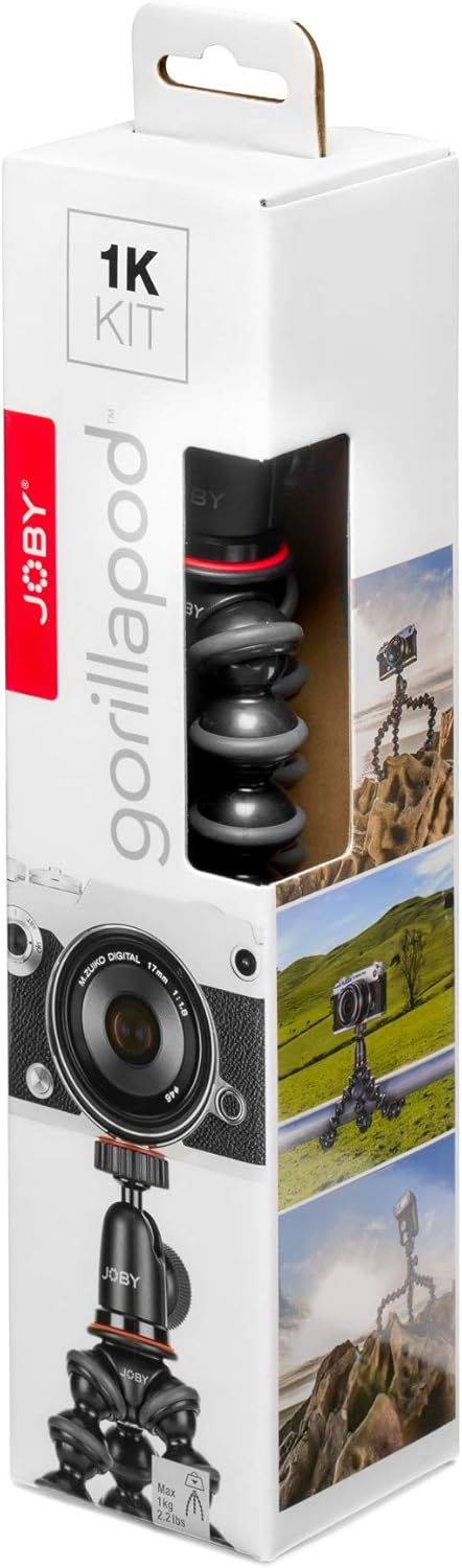 JOBY JB01503-BWW GorillaPod 1K Kit (flexibles Kompaktstativ mit Kugelkopf für grössere Kompaktkamera