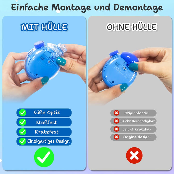 Generisch PC-Schutzset für Tamagotci Paradise – Schutzcase, Kronenschale, Lanyard & Hebeltool, Stoss