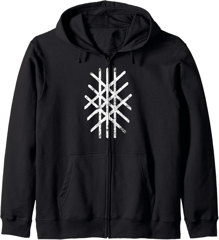 Netz der Wyrd Matrix des Glaubens ~ Wikinger Weisse Rune Kapuzenjacke