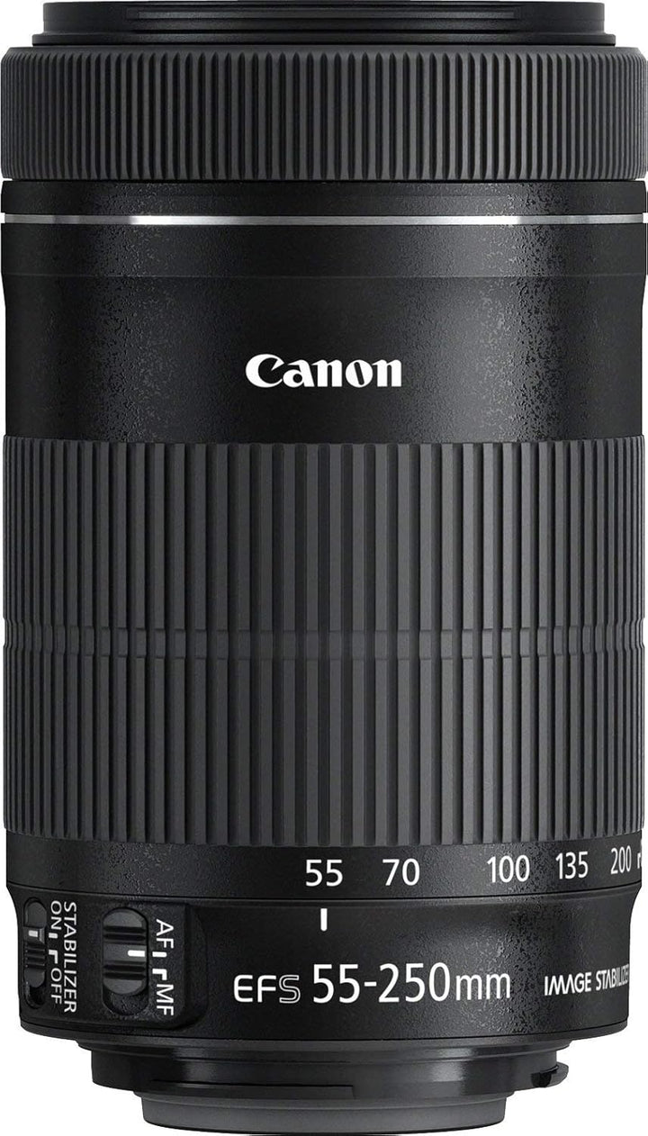 Canon EF-S 55-250mm 1:4-5.6 is STM Tele-Zoomobjektiv (58mm Filtergewinde) schwarz Single, Single