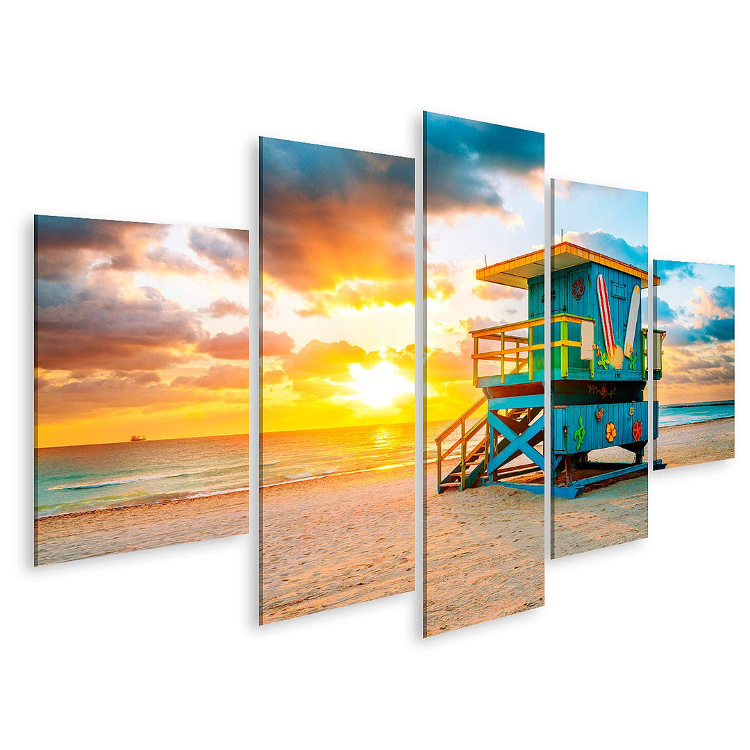 islandburner Bild auf Leinwand Miami South Beach Sunrise Florida Usa Bilder Wandbilder Poster Leinwa