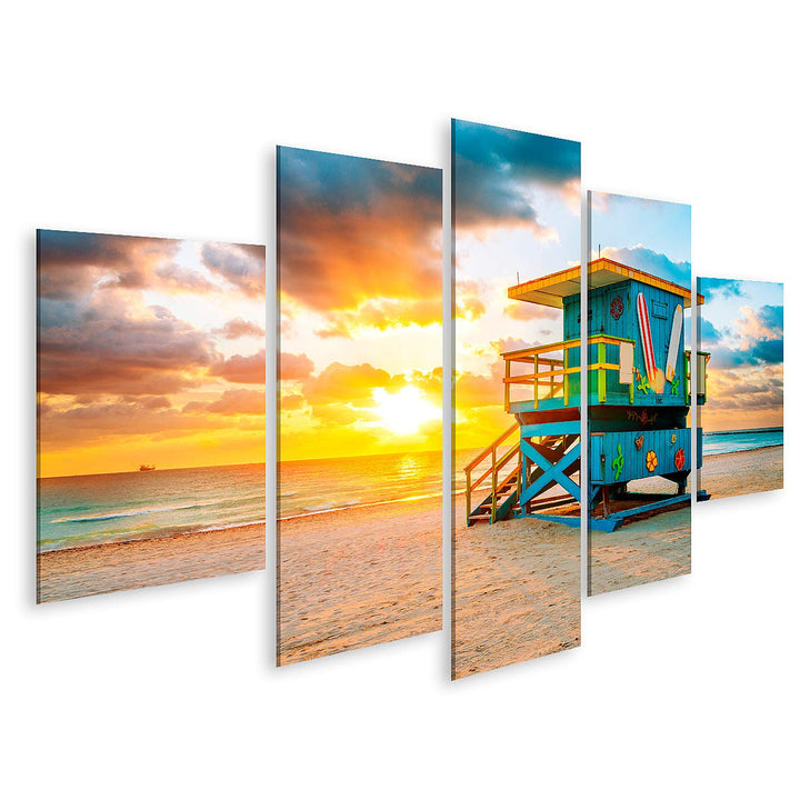 islandburner Bild auf Leinwand Miami South Beach Sunrise Florida Usa Bilder Wandbilder Poster Leinwa