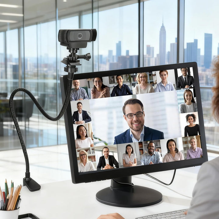 Webcam Stand, 66cm Verstellbarer Schwanenhals Webcam-Ständer, Schreibtisch-Klemmhalterung, für Logit