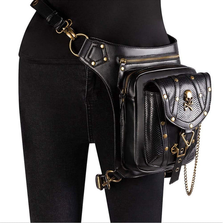 Segater Gothic Steampunk Gürteltasche, Männer und Frauen Drop Beinbeutel Armpackung Bauchtasche Schu