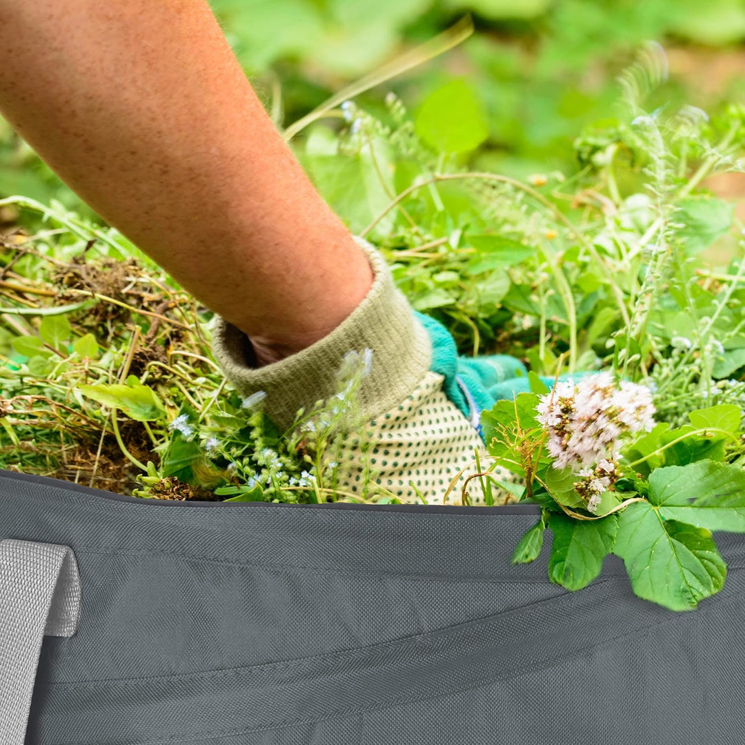 Relaxdays Laubsack, selbstaufstellend, 3er Set, 85 L, Pop Up Gartensack, mit 3 Griffen, UV-beständig