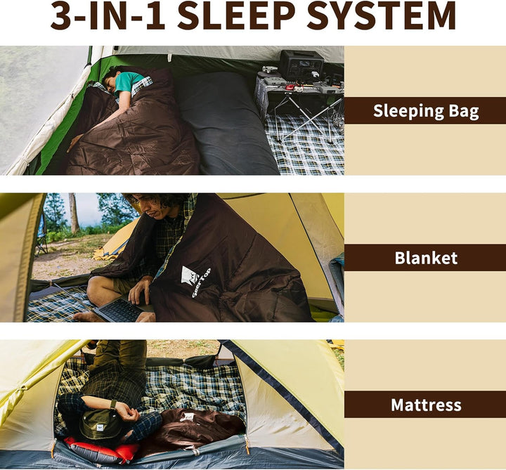 GEERTOP Schlafsack XXL 4 Jahreszeiten Flanell Campingschlafsack Übergrösse 220x100cm für Erwachsene