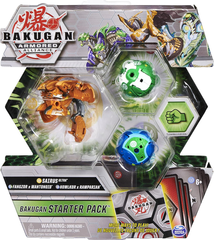 BAKUGAN Starter Pack mit 3 Armored Alliance (1 Ultra & 2 Basic Balls) inkl. Fusions-Charakteren, unt