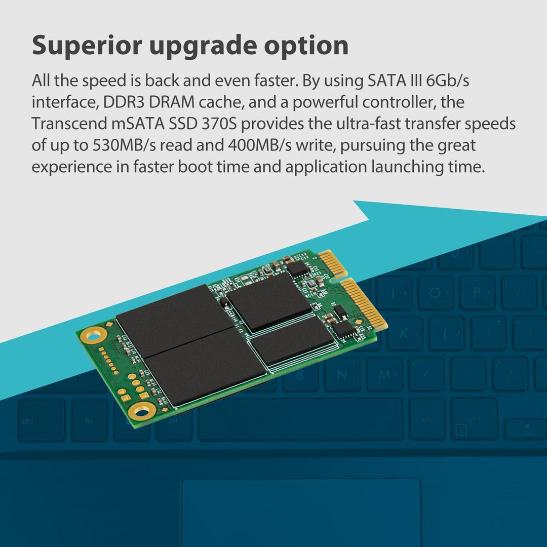 Transcend 64GB SATA III 6Gb/s MSA370S mSATA SSD 370S SSD TS64GMSA370S MLC 64GB, MLC 64GB