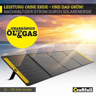 Craftfull Solarpanel faltbar 60w 100w 200w 300w - Solartasche Outdoor - Solarmodul für tragbare Powe