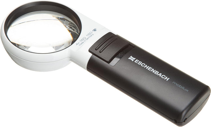 Eschenbach Optik Lupe Handlupe mit LED-Beleuchtung mobiluxLED Vergrösserung: 4x Linsengrösse: (Ø) 60