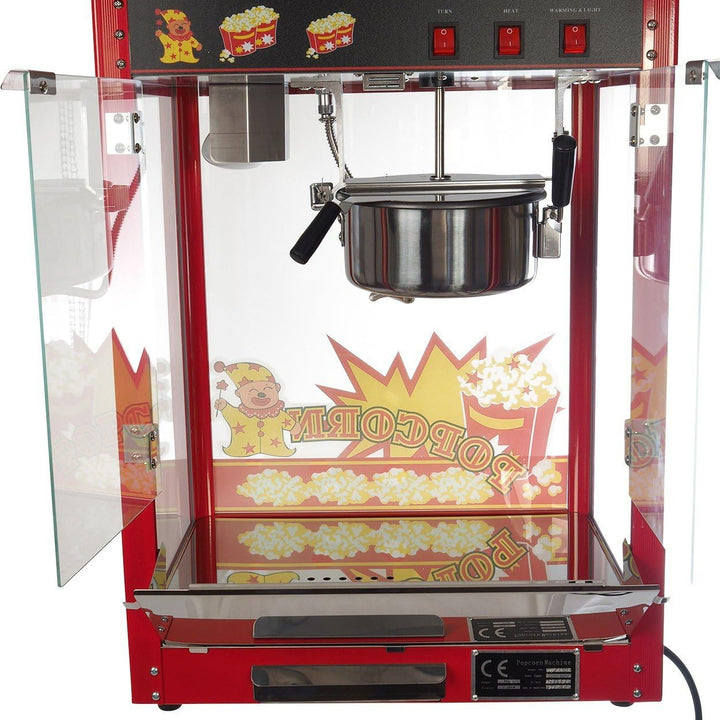 Grosse Popcornmaschine für knusprige Popcorn mit Wärmeplatte und Innenbeleuchtung - 1600 Watt ca. 5