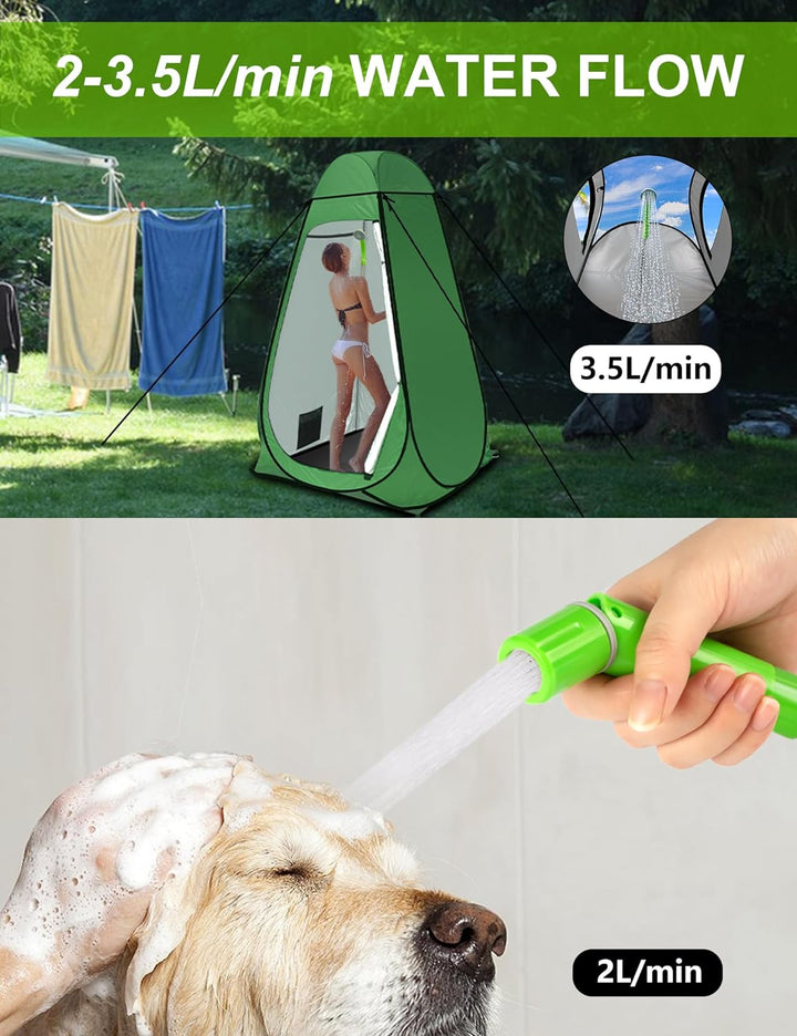 LIBERRWAY Campingdusche, Aussen- und Inneneinsatz Camping Dusche mit Wiederaufladbarer Akku/Jetkopf,