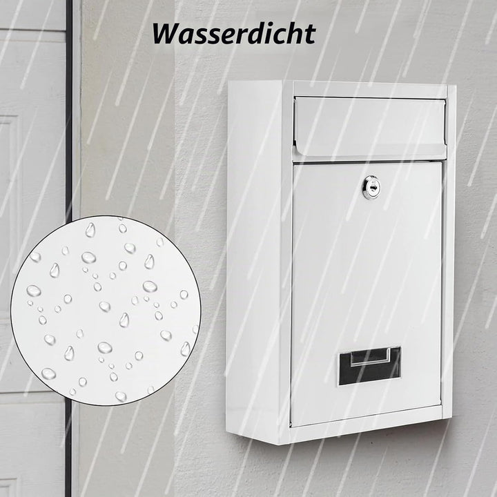 Wandbriefkasten, Briefkasten für aussen, wasserdichter Wandpostkasten für Briefe Stilvolle sichere P