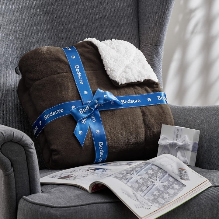 BEDSURE Kuscheldecke - Warm Sherpa Wolldecke & Sofadecke, Flauschig Sofaüberwurf Decke, Dicke Couchd