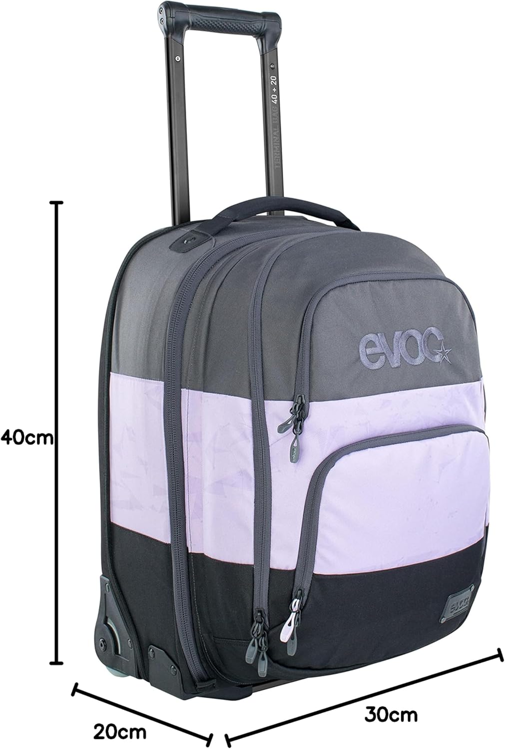 EVOC Reisetrolley Reisetasche Trolley fürs Handgepäck (Teleskopgriff, austauschbare Skate-Rollen, ex