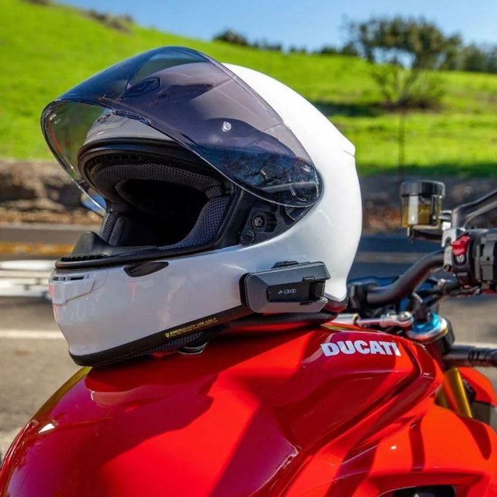 Cardo PACKTALK Edge Motorrad Bluetooth Kommunikationssystem Headset Gegensprechanlage – Doppelpack,