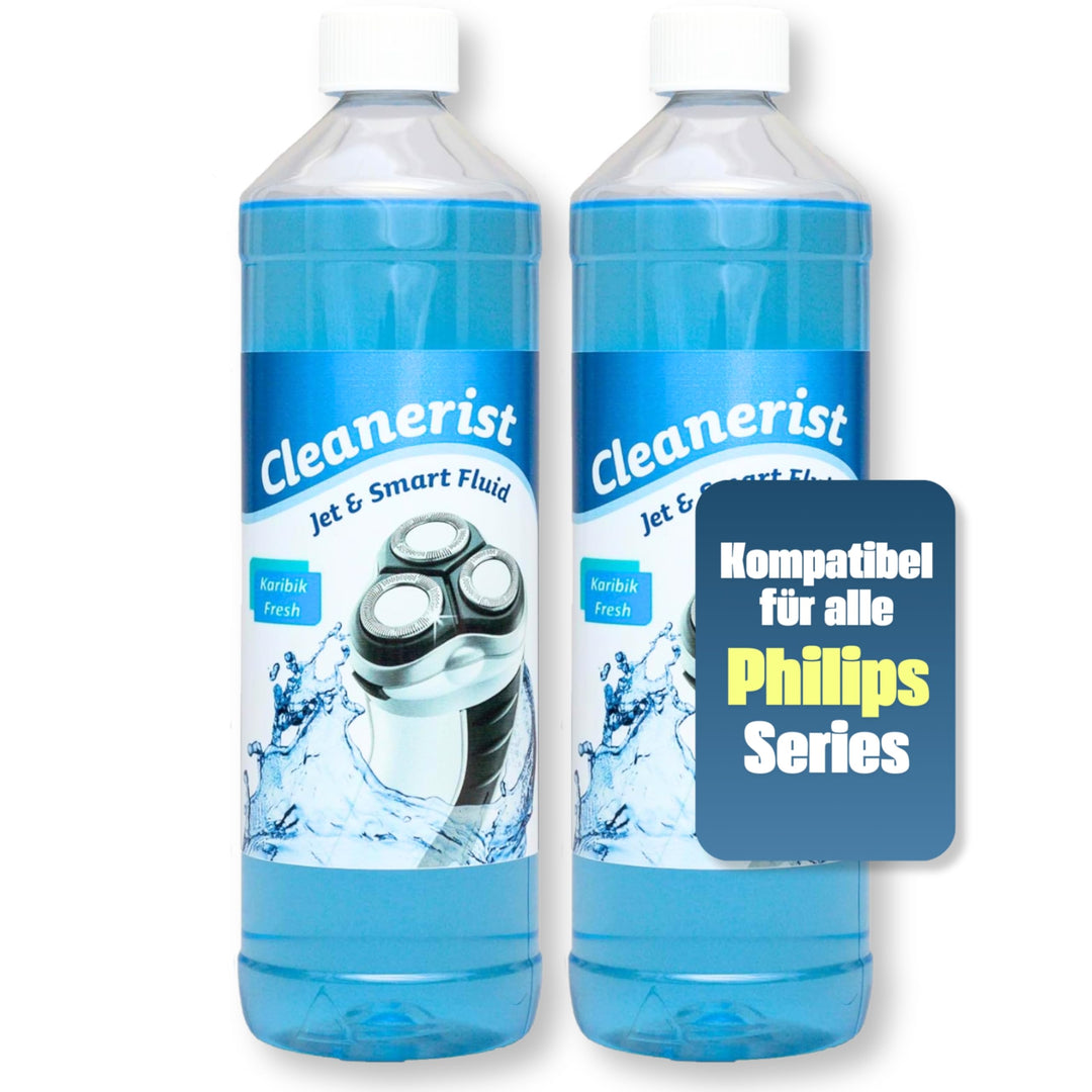 2x1 Liter CleaneristJet & Smart Fluid Reinigungsflüssigkeit Kompatibel-Ersatz mit Philips Rasierer