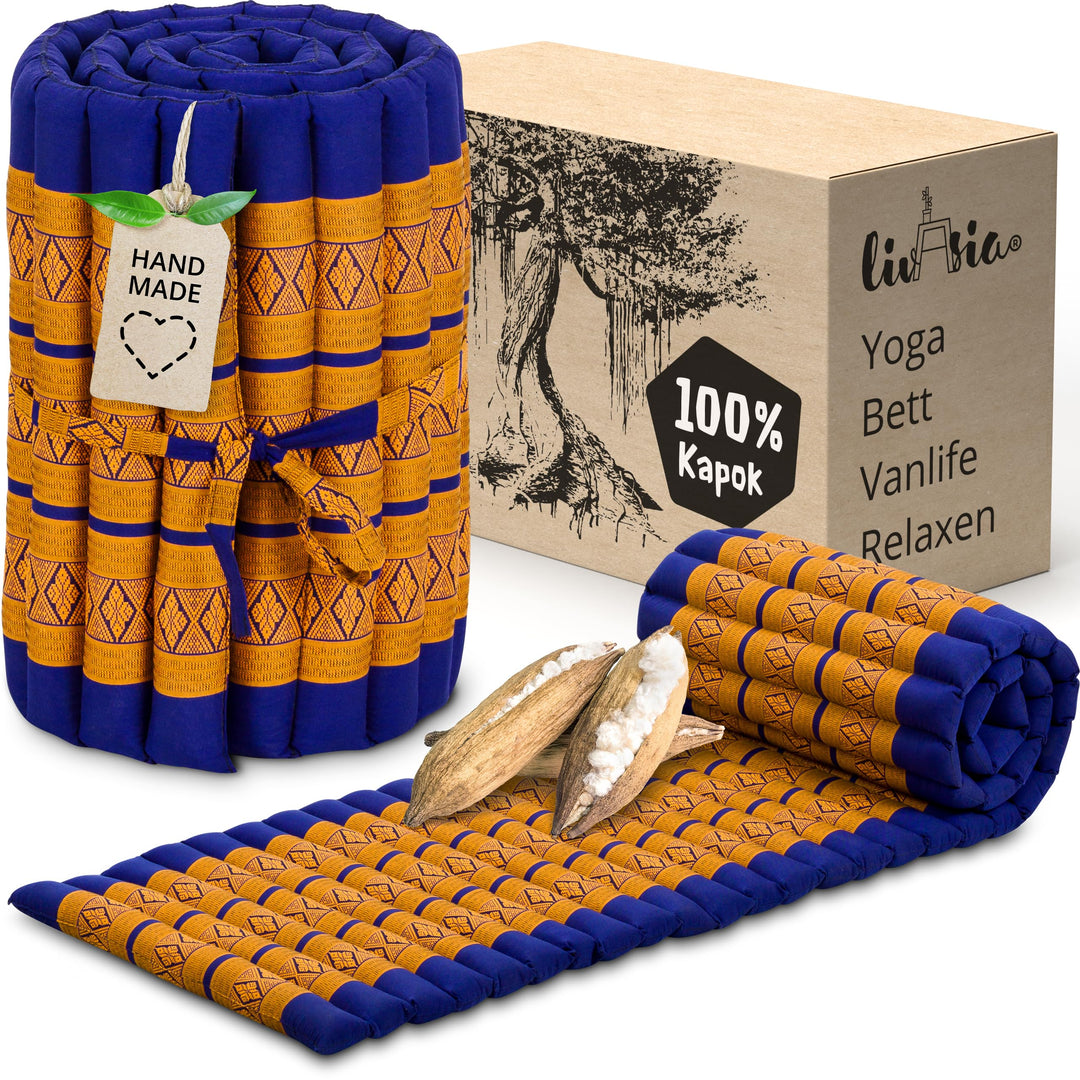 livasia Rollmatte Rollmatratze S schmal - 200x50x4,5cm - Gästebett Gästematratze 1 Person mit Muster